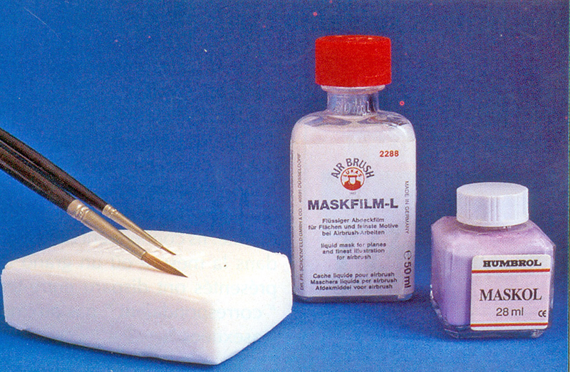 Flacons de cache liquide pour aérographe, gomme de masquage et deux pinceaux d'application