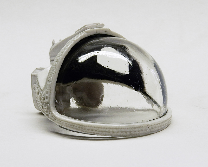 Casque de scaphandre de Ripley avec visière transparente bombée et coque blanche non peinte