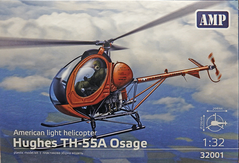 Boîte de maquette AMP de l'hélicoptère léger Hughes TH-55A Osage au 1/32