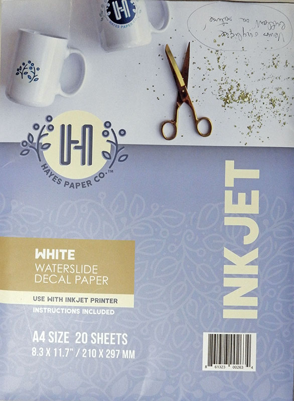 Pochette de papier décalcomanie blanc waterslide A4 pour imprimante jet d'encre