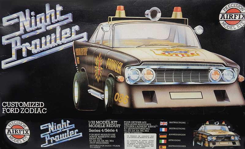 Boîte de maquette Airfix Night Prowler, Ford Zodiac de police customisée à l'échelle 1/32