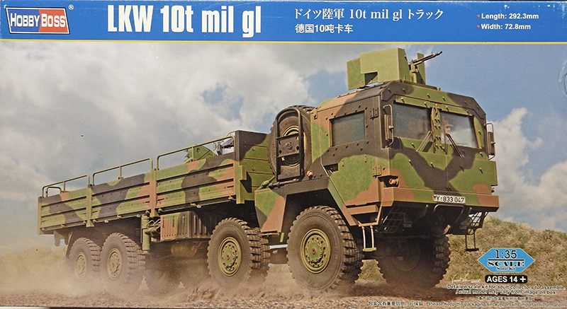 Boîte de maquette Hobby Boss du camion militaire allemand LKW 10t mil gl camouflé à l'échelle 1/35