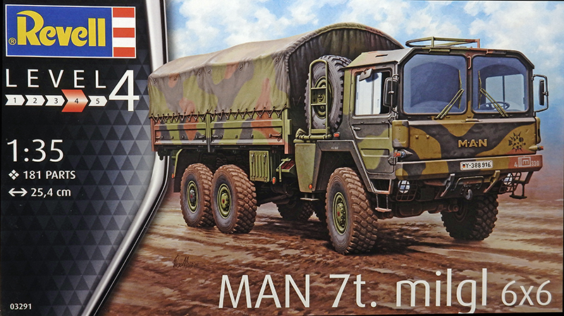 Boîte de maquette Revell du camion militaire MAN 7t milgl 6x6 au 1/35