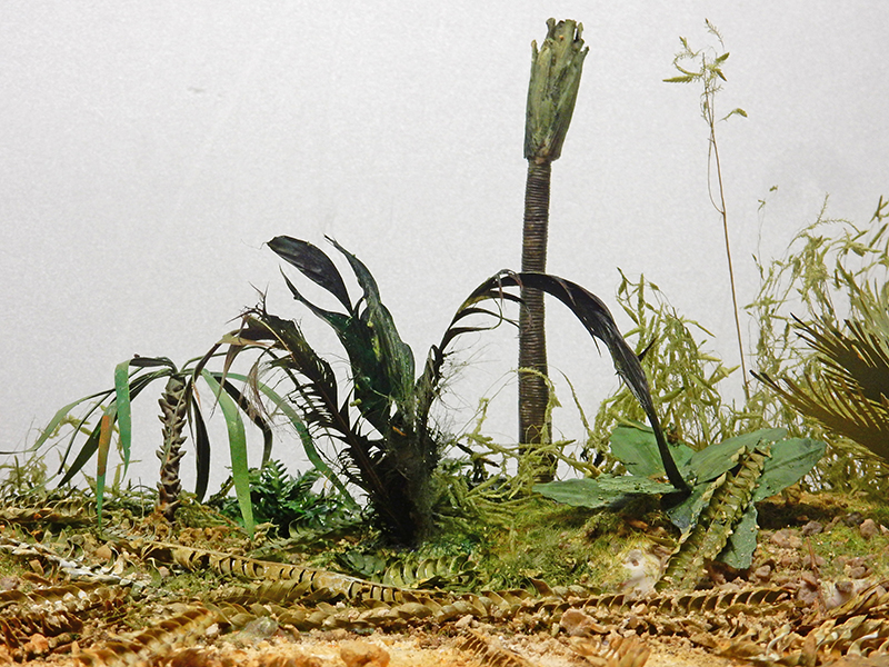 Diorama de végétation tropicale avec palmiers et fougères pour maquette du M113 A1 ACAV