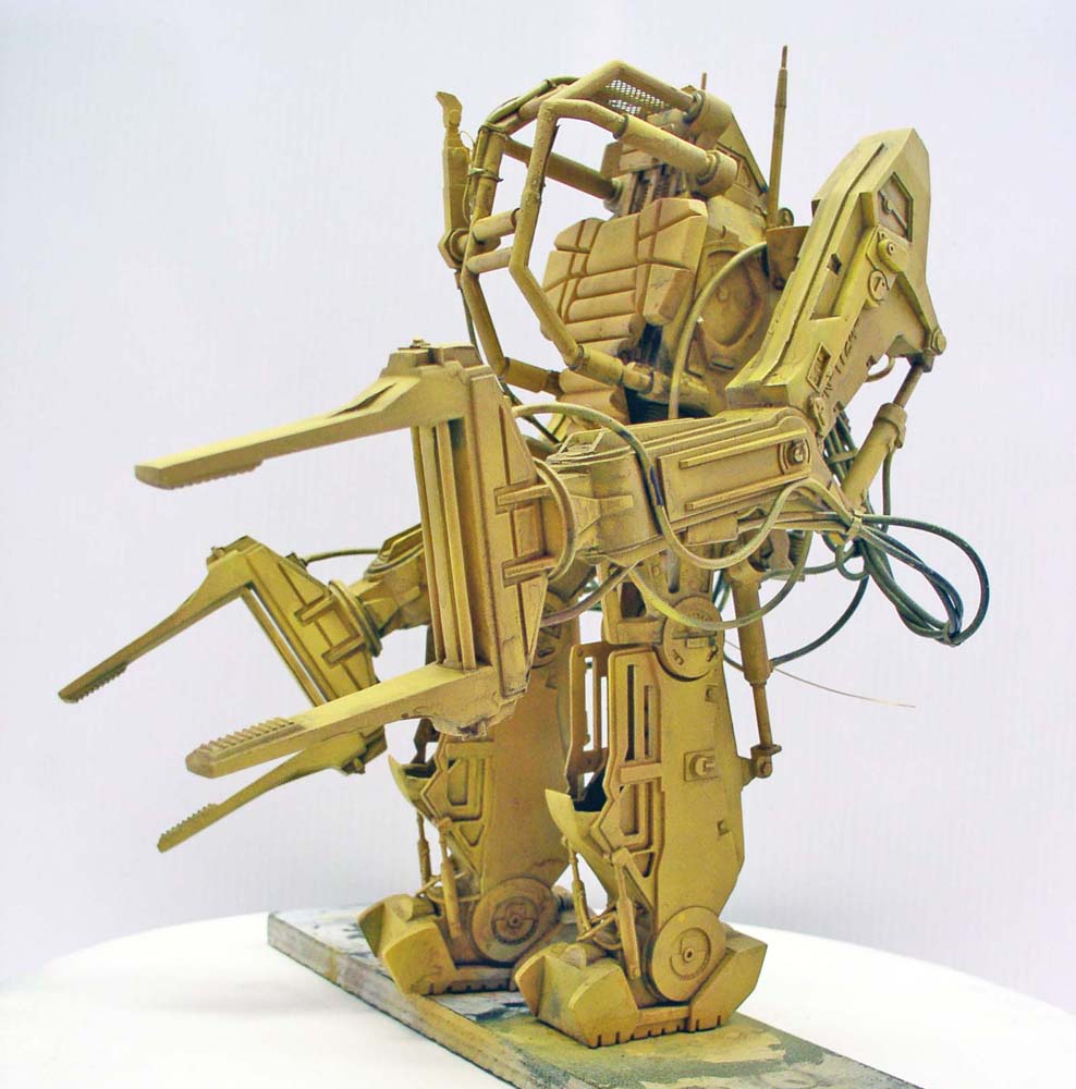 Maquette du Powerloader Aliens non peinte, exosquelette à pinces avec cage de protection sur socle