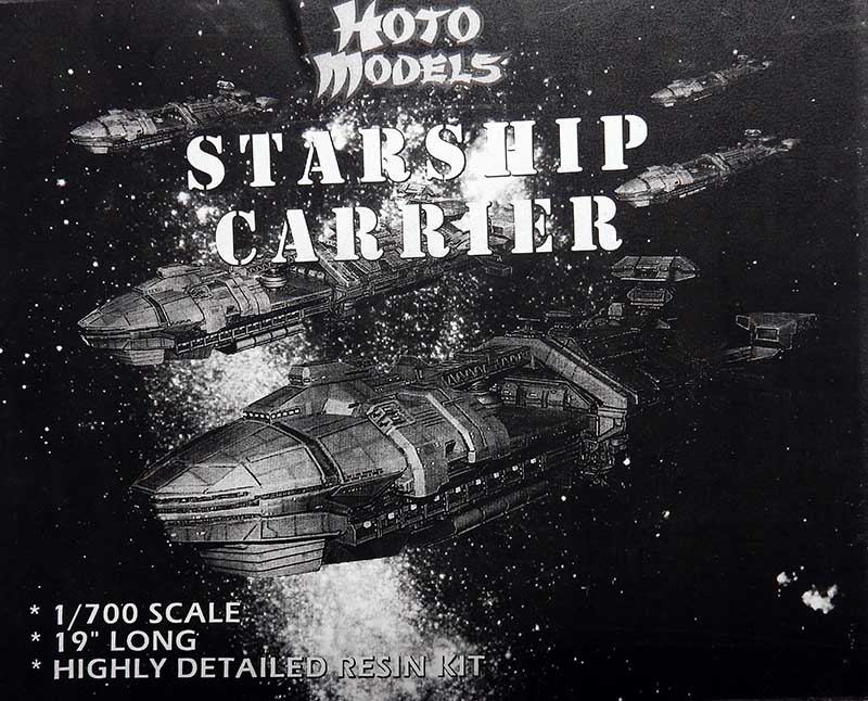 Boîte du kit résine Hoto Models Starship Carrier au 1/700 montrant des vaisseaux spatiaux Rodger Young