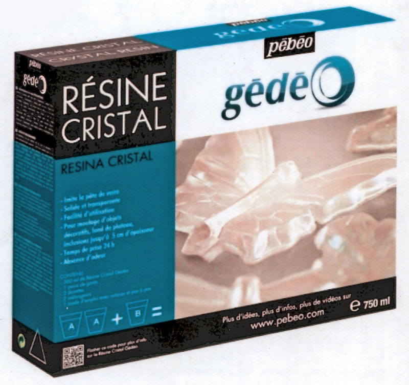 Boîte de résine cristal transparente Pébéo Gédéo de 750 ml pour moulage et inclusions
