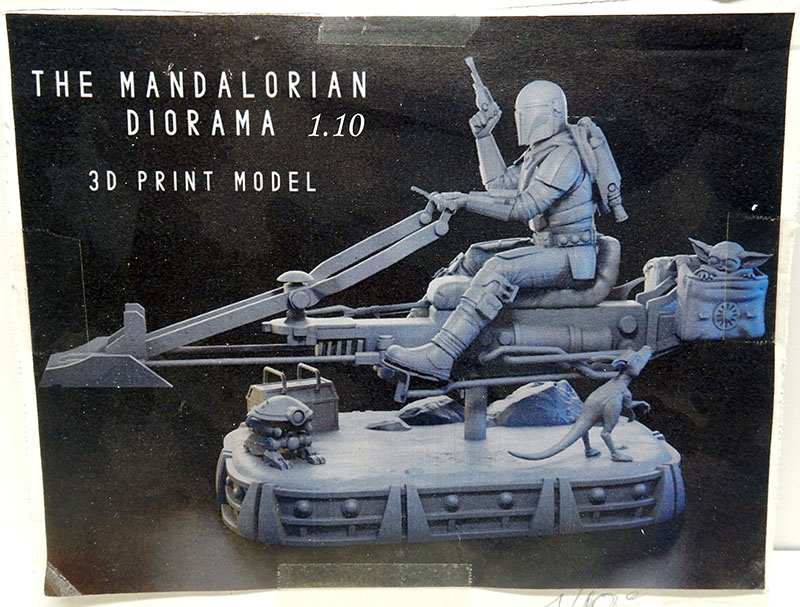 Visuel de référence du diorama 3D print The Mandalorian sur speedbike