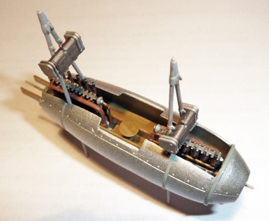 Nacelle moteur du Zeppelin Staaken L assemblée, avec ses deux moteurs et hélices détaillés