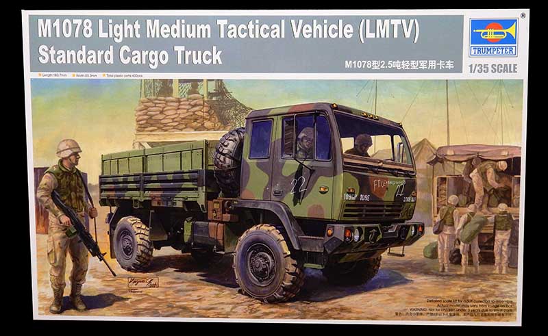 Boîte de maquette Trumpeter au 1/35 du camion militaire M1078 LMTV avec soldats