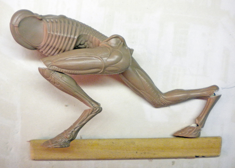 Maquette de xénomorphe Alien 3 en résine non peinte assemblée sur un support en bois