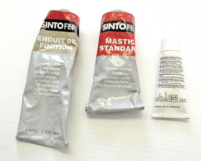 Tubes de mastic Sintofer enduit de finition et standard avec durcisseur pour maquettisme